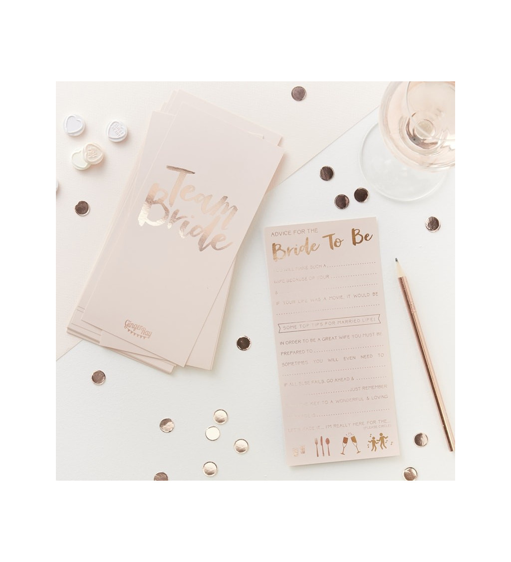 Pozvánky na rozlučku se svobodou - růžovo-zlaté