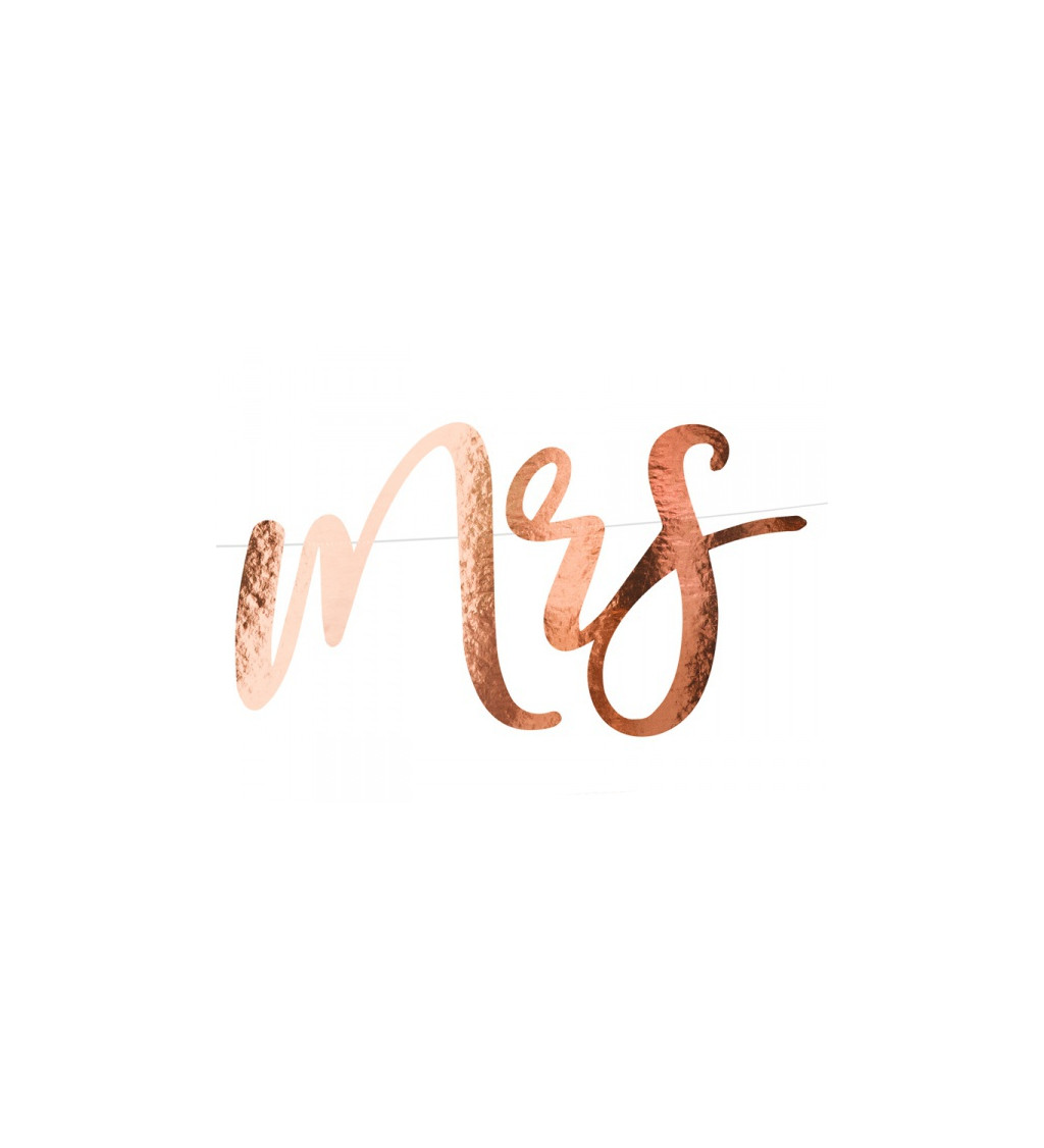 Svatební banner Mr & Mrs - rose gold