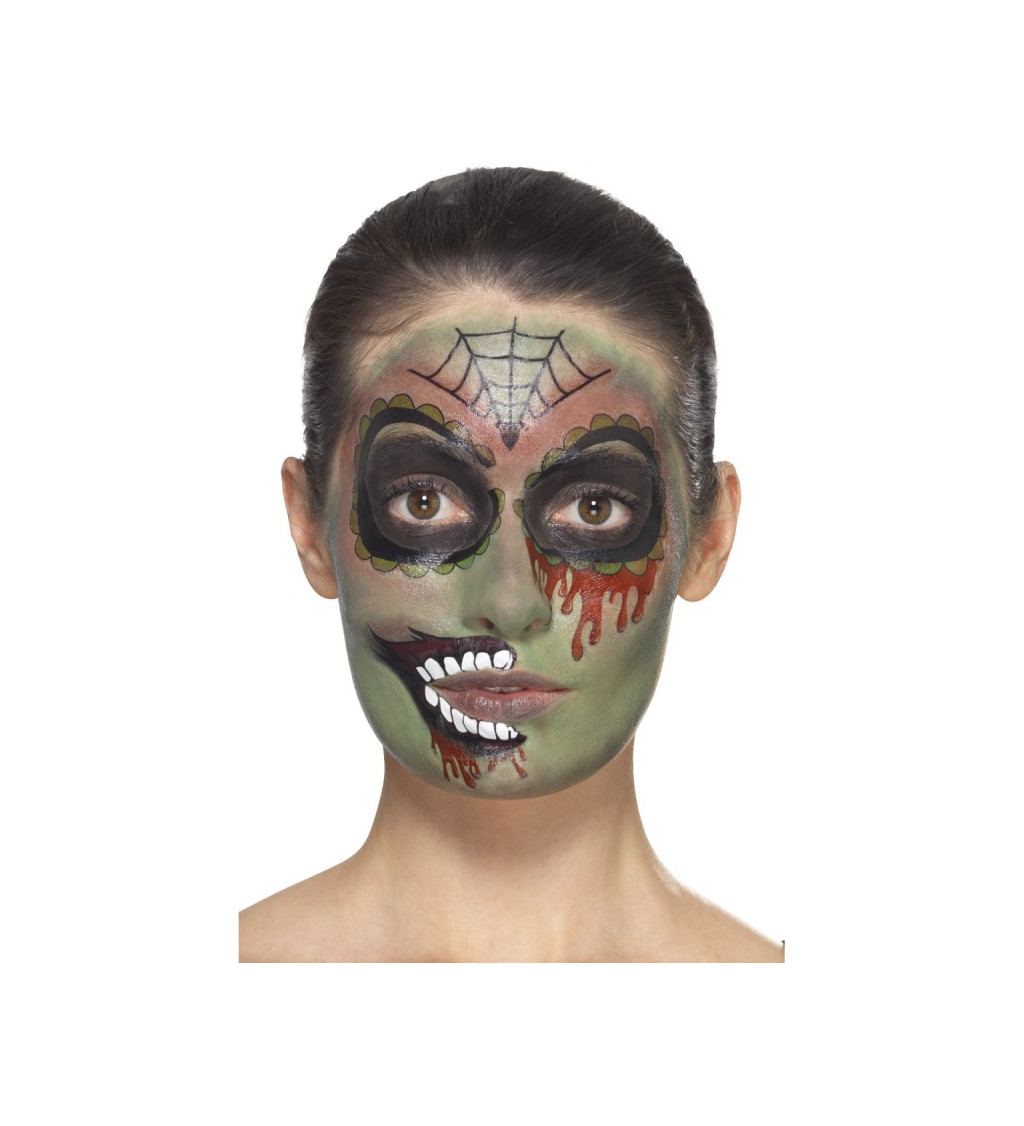 Halloweenské líčení Zombie - mexický styl