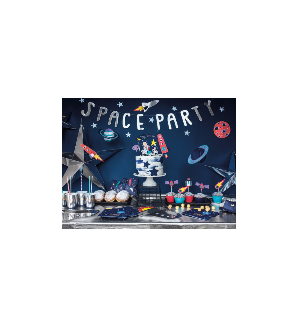 Stříbrná girlanda Space Party