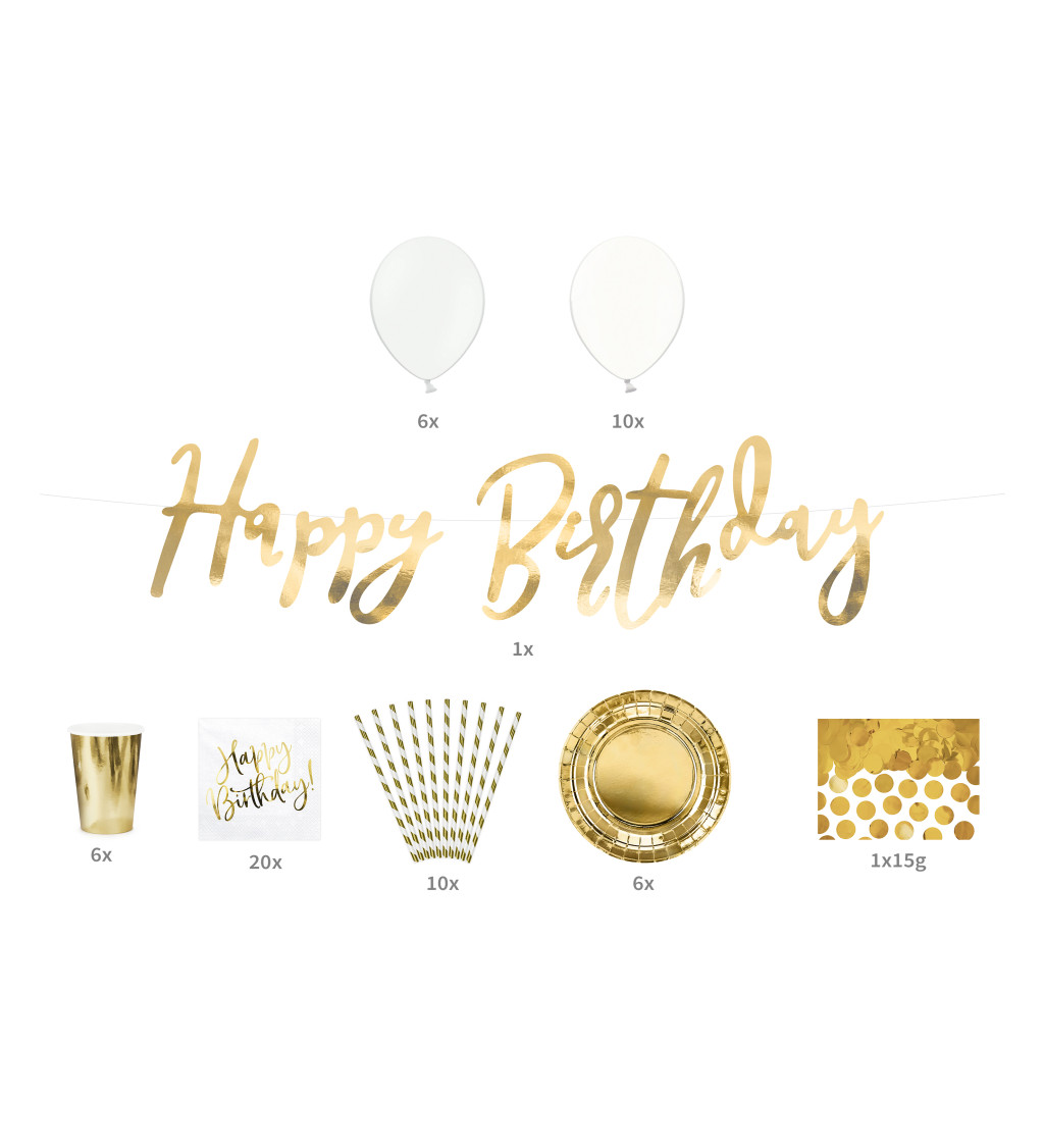 Set - Happy Birthday, gold