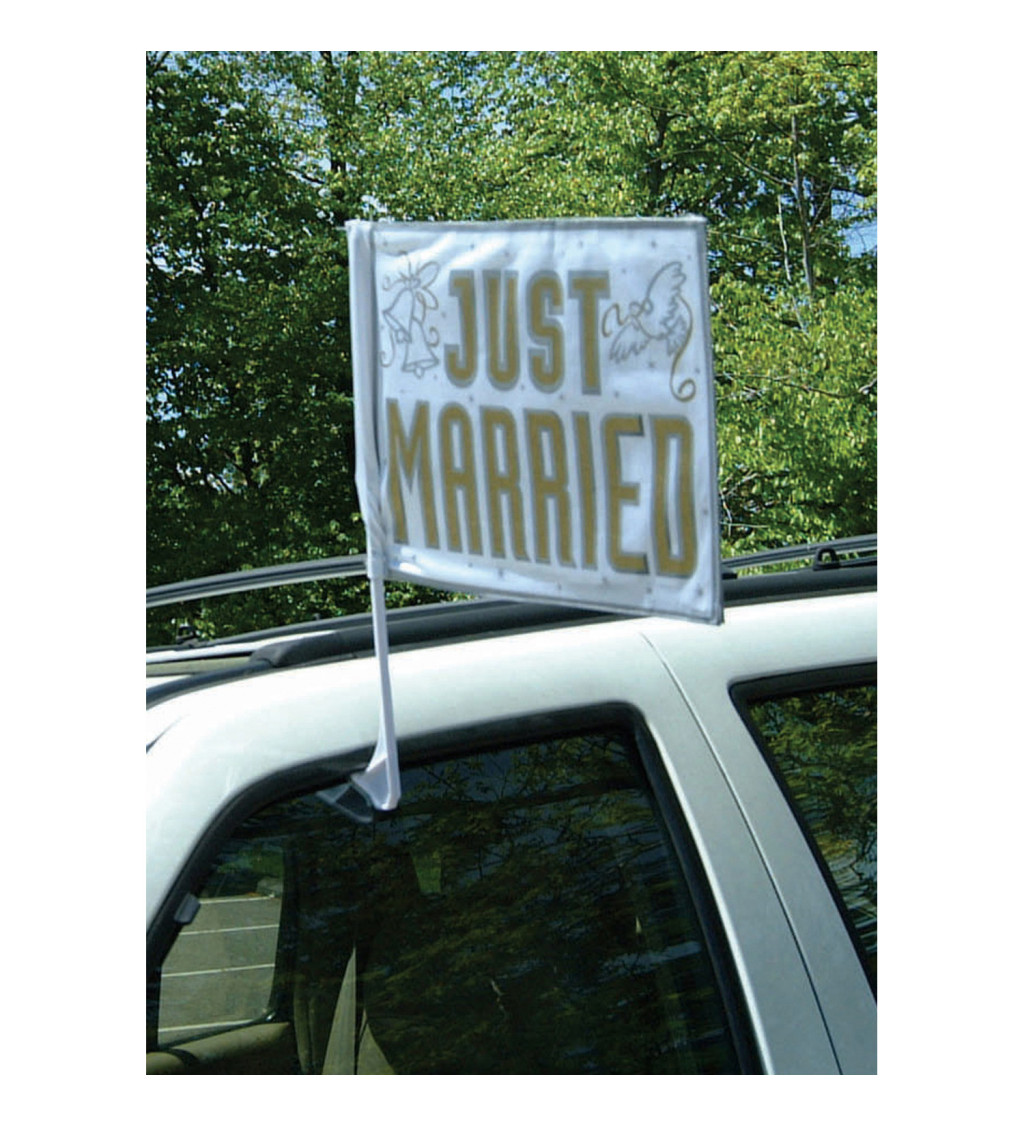 Vlajka na auto -  just married