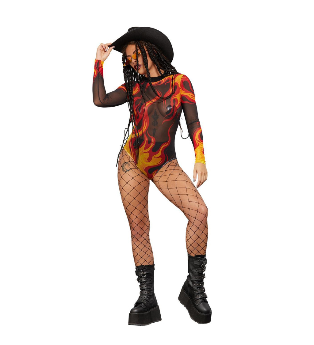 Flame bodysuit XS