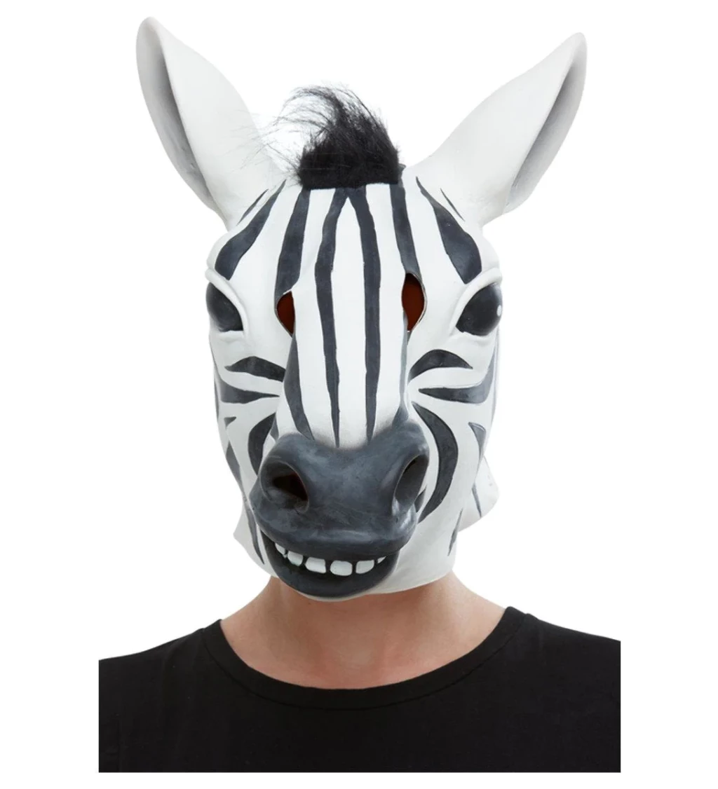 Zebra celohlavová latexová maska