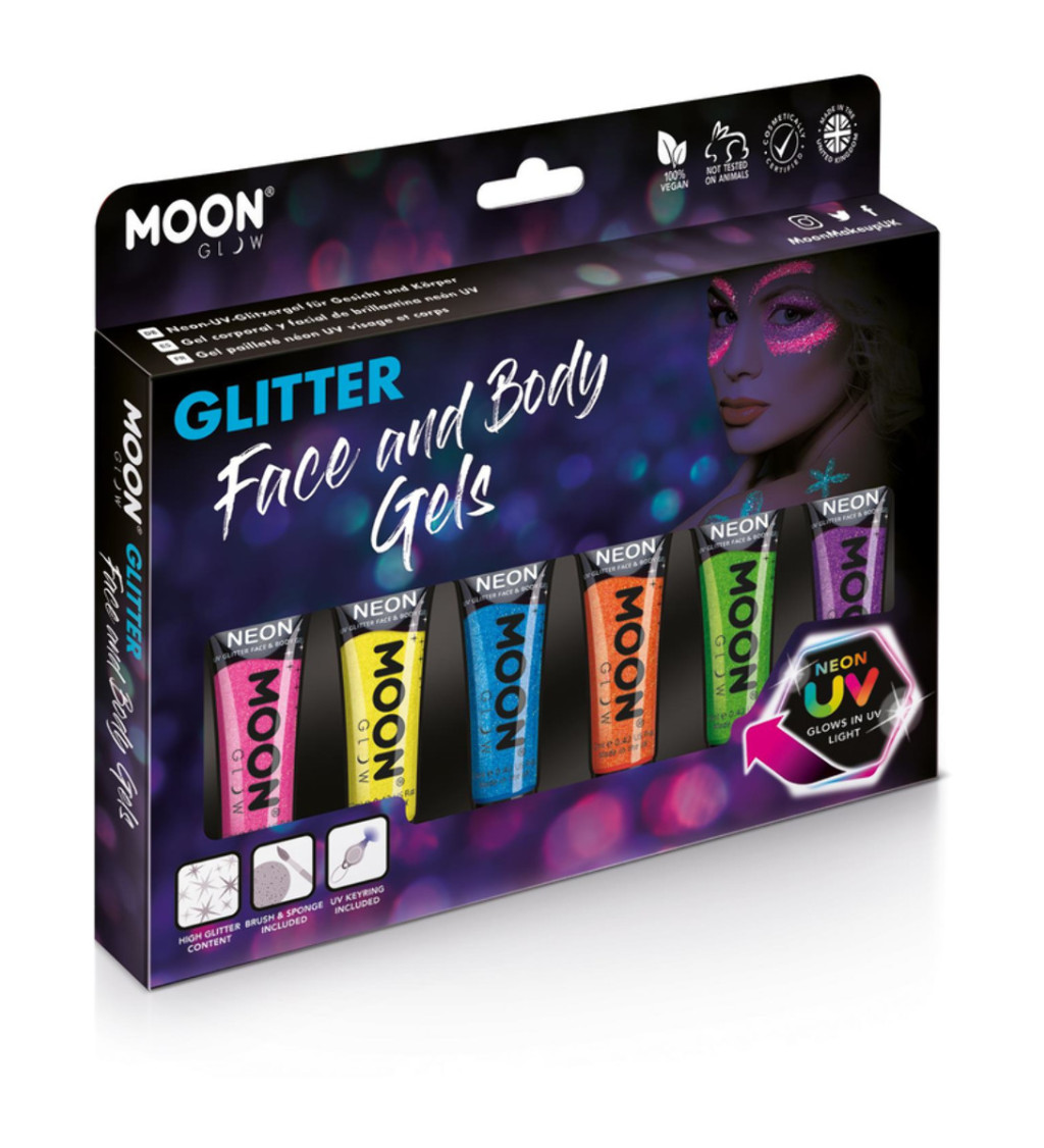 Glitter face and body gels set