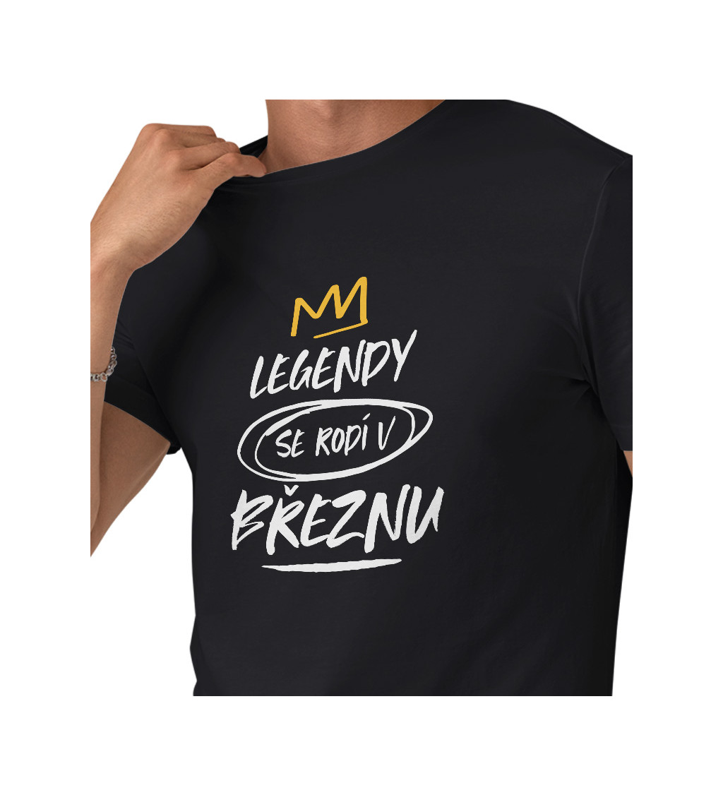 Pánské triko černé - Legendy se rodí v březnu