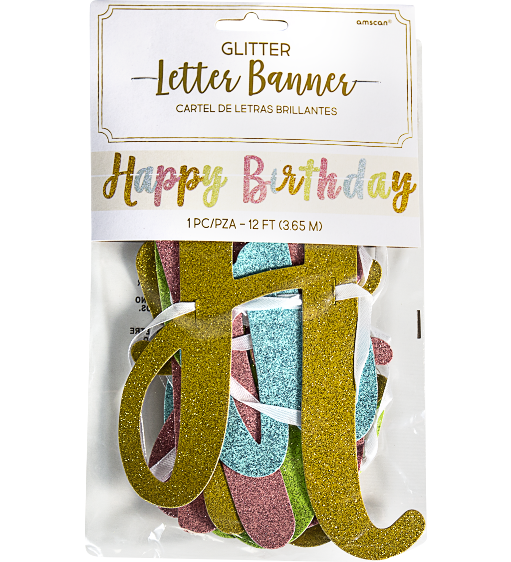 Girlanda Happy birthday - pastelové barvy