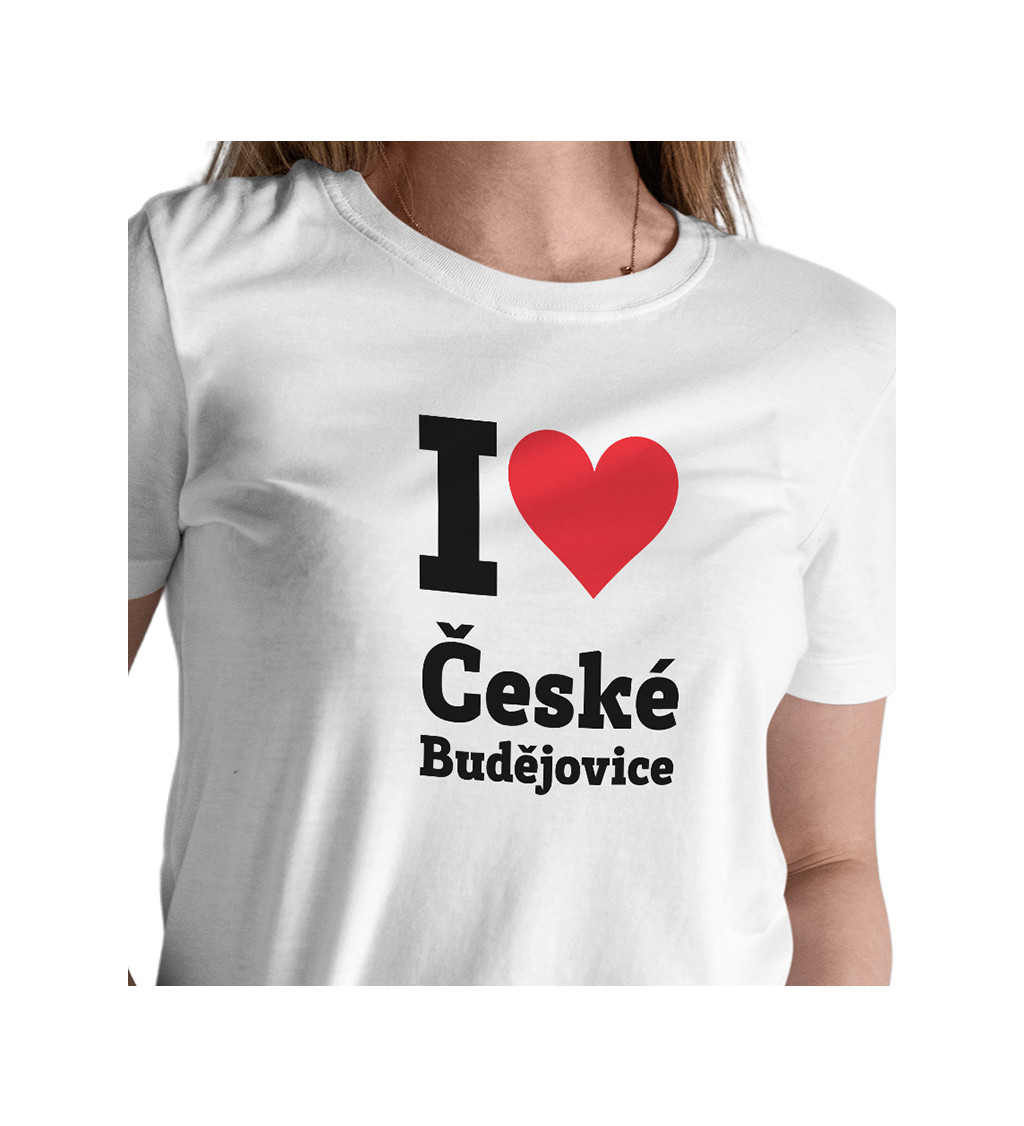 Dámské triko bílé - I love České Budějovice