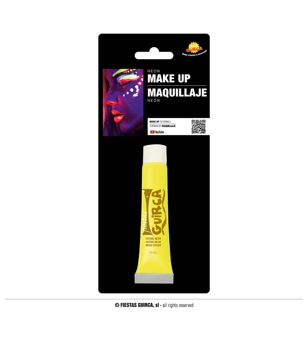 Neonová žlutá make-up barva