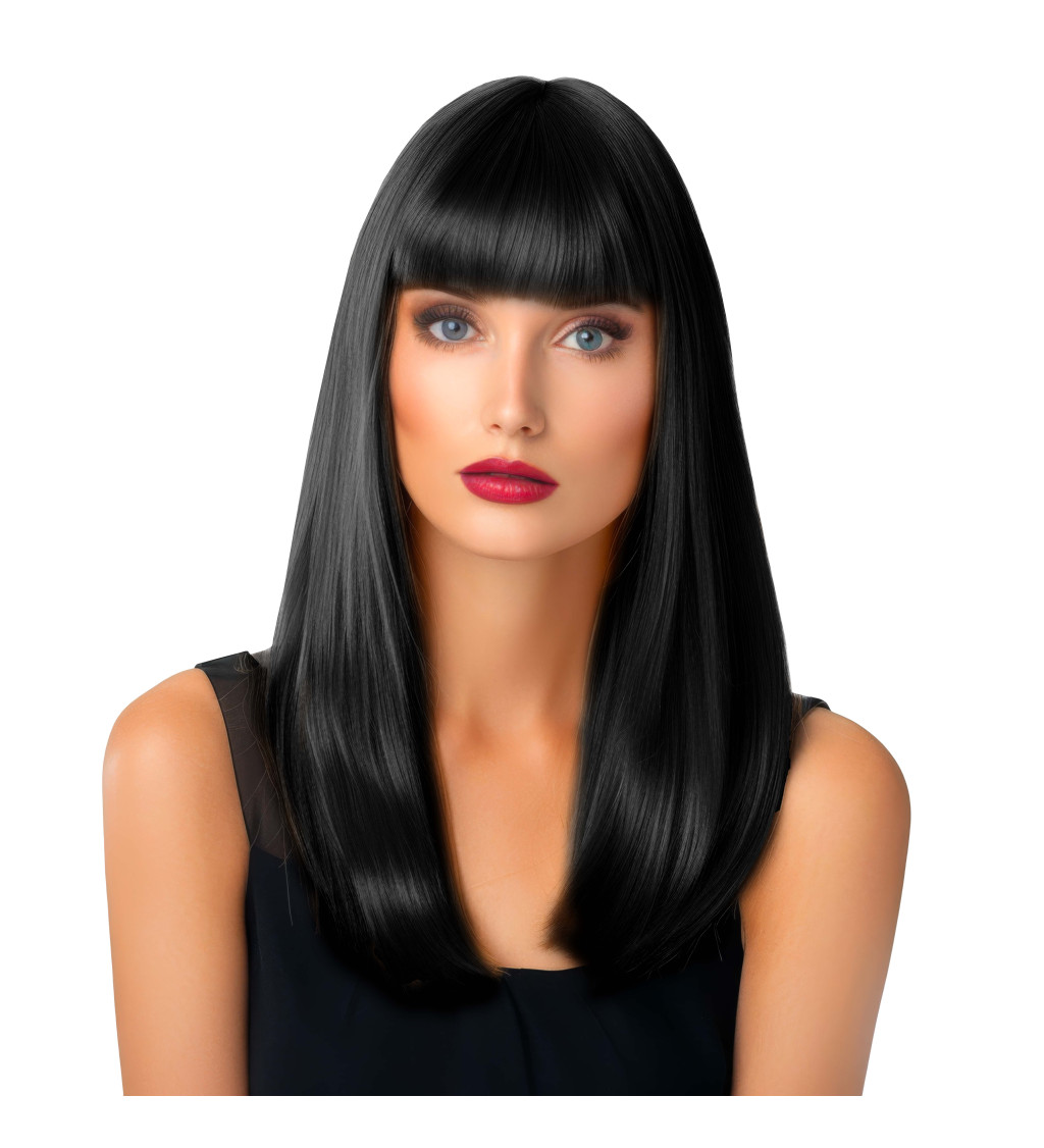 Paruka rovná s ofinou, černá