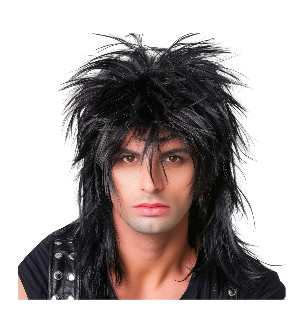 Paruka 80. léta rocker, černá