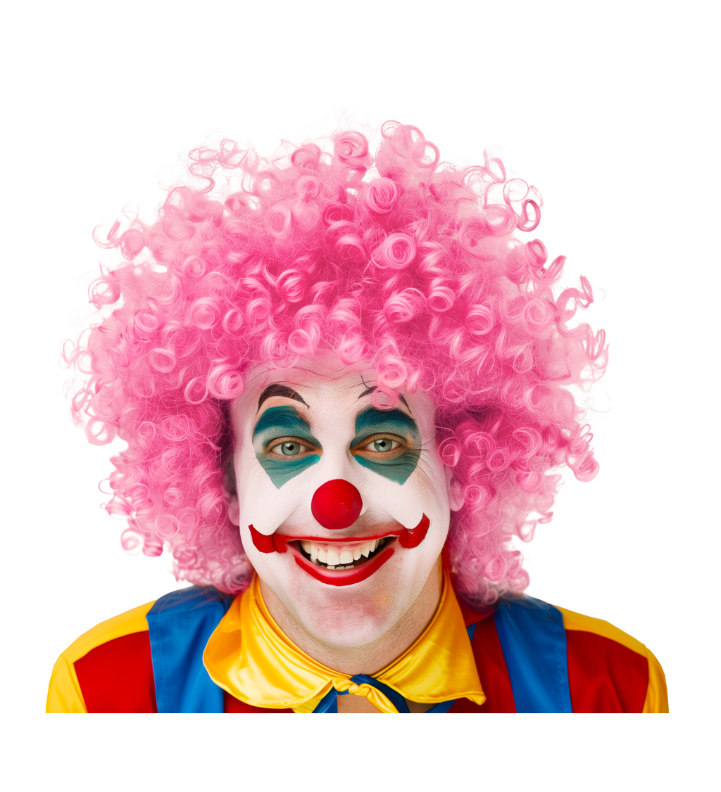 Paruka afro, růžová