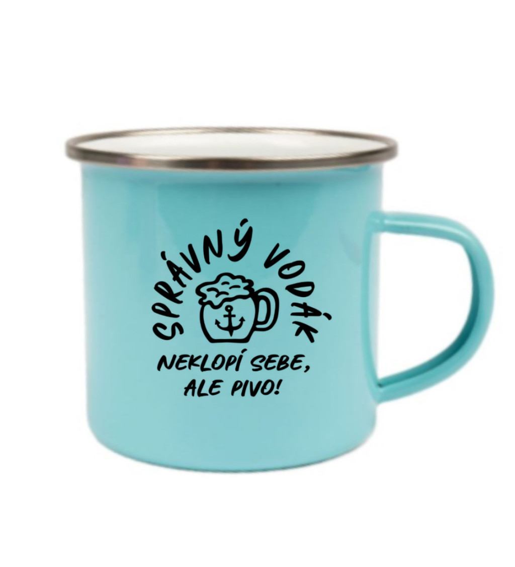 Plecháček modrý - Správný vodák neklopí sebe, ale pivo