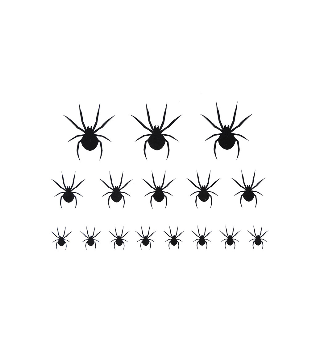 2 archy 16 samolepicích pavouků, tetování, 15x11 cm