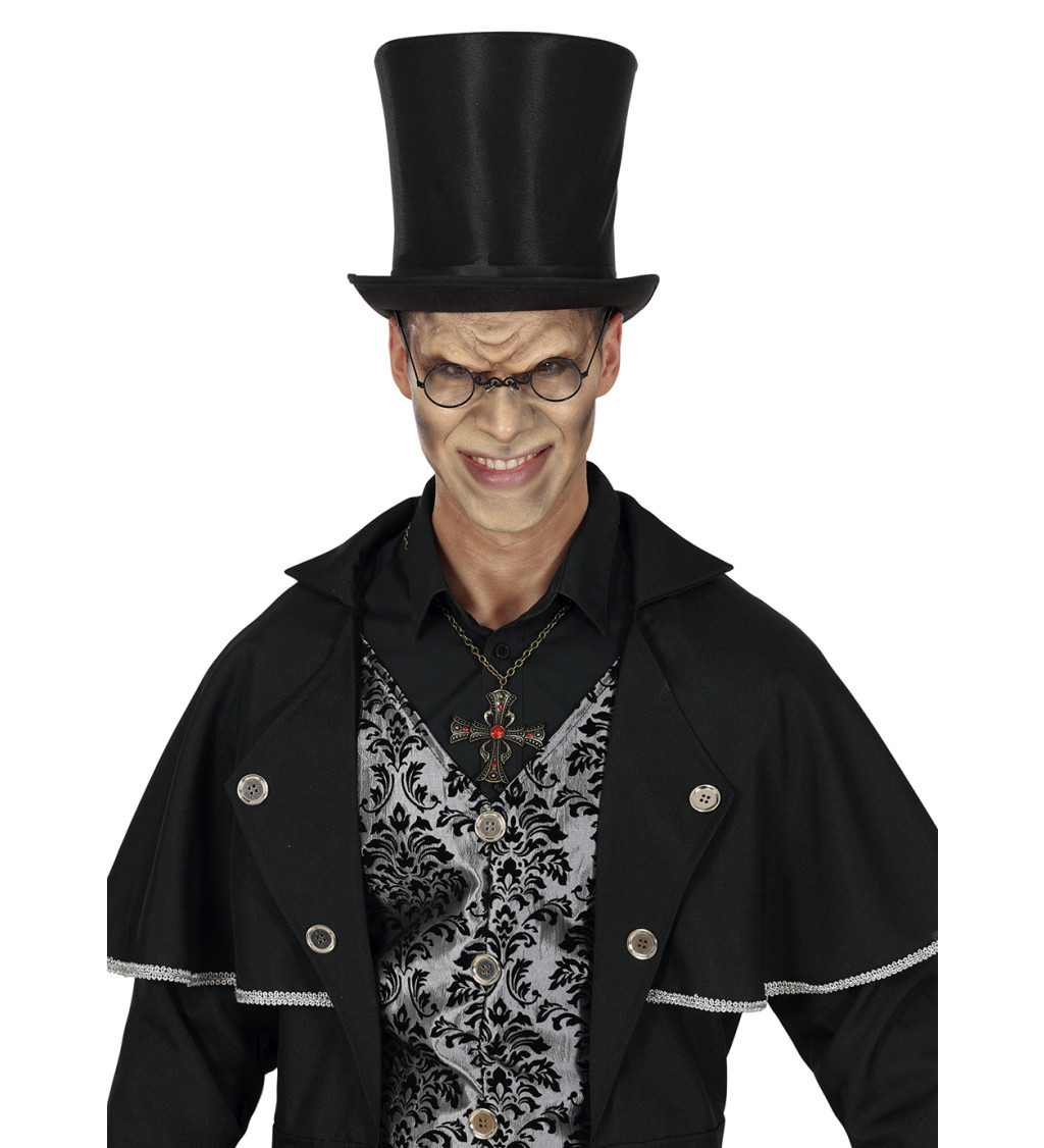 Gotický křížový náhrdelník s rubínem, 6 cm