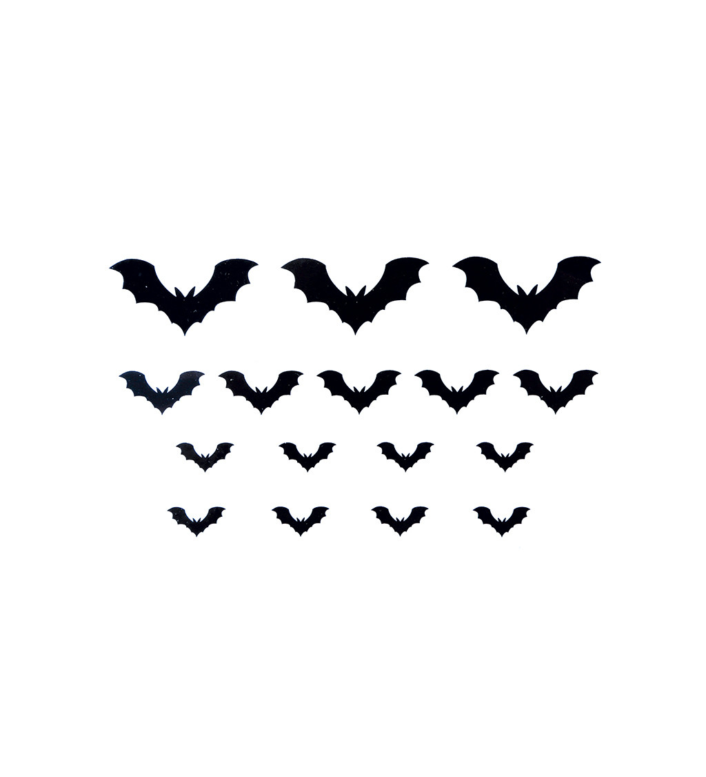 2 archy 16 samolepicích netopýrů, tetování, 15x11 cm