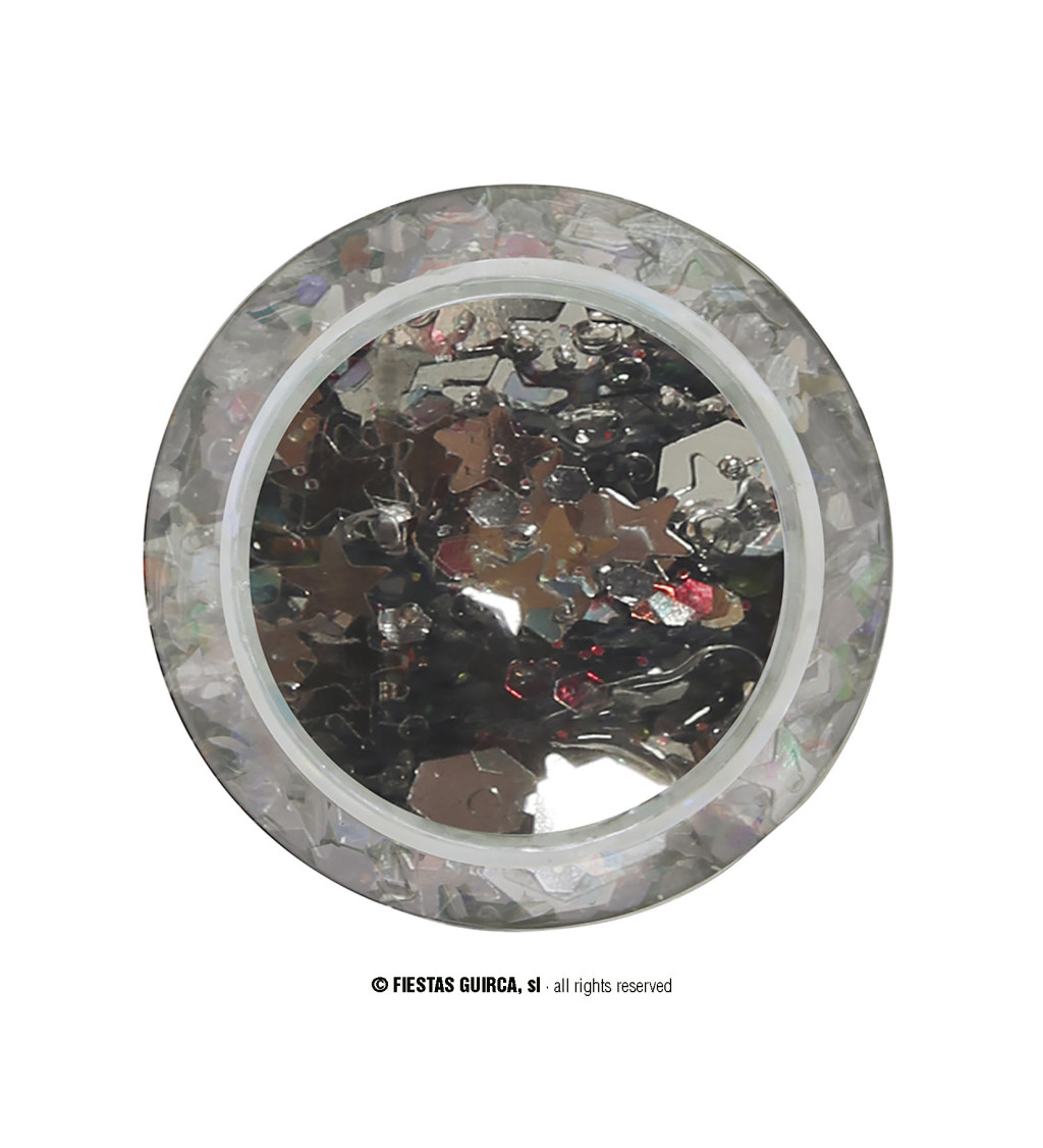 Stříbrný třpytivý gel