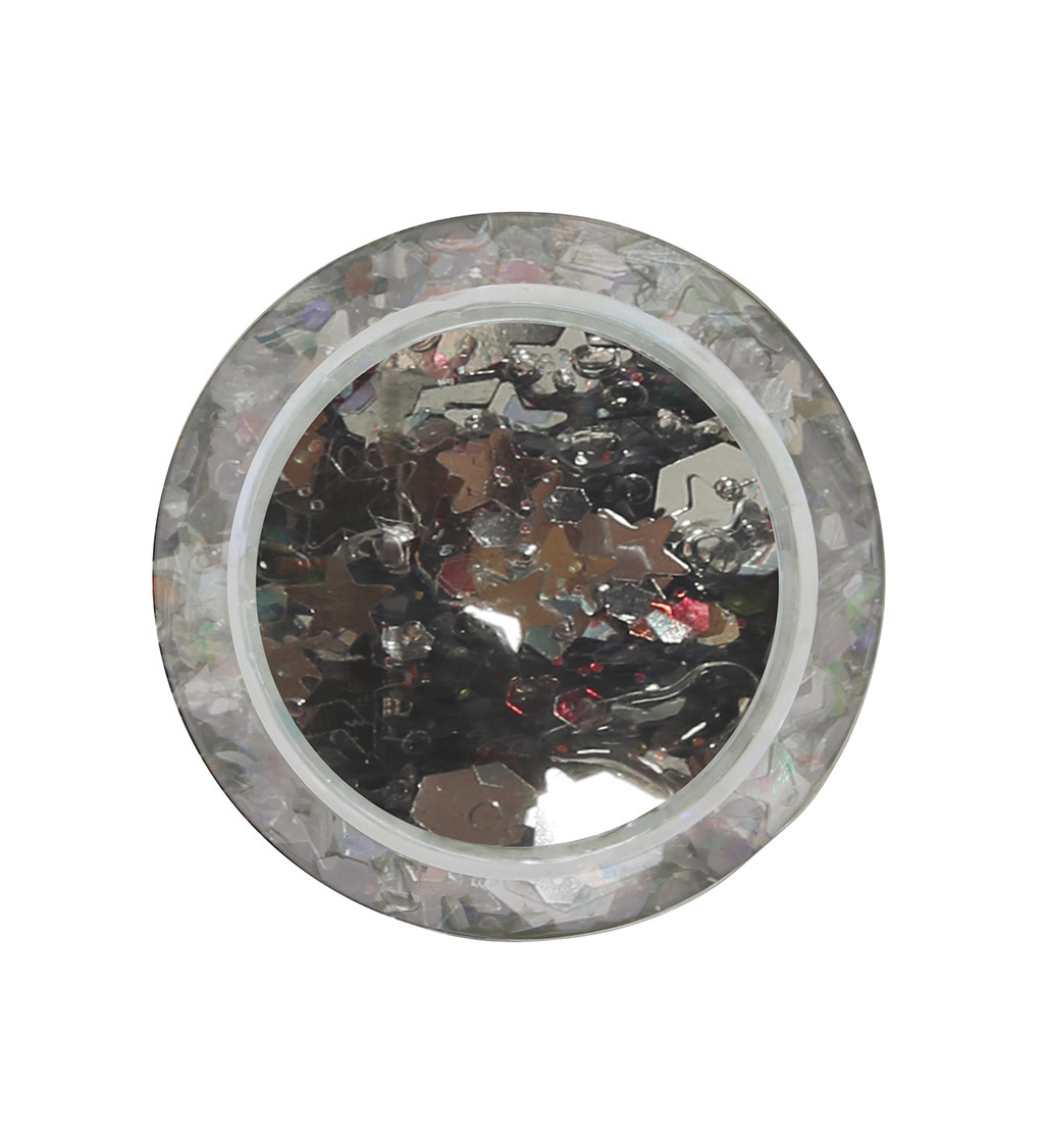 Stříbrný třpytivý gel