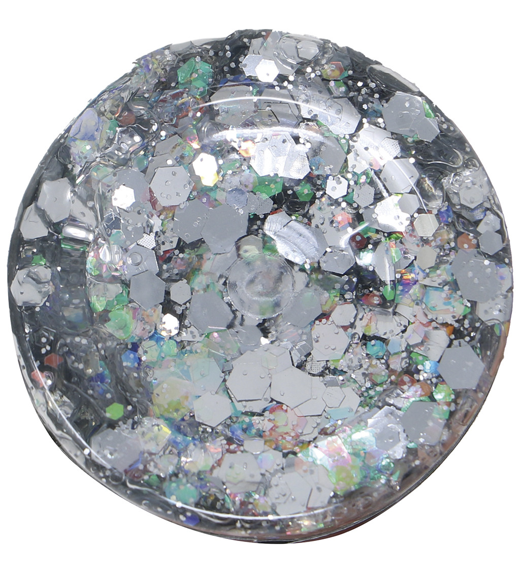 Stříbrný třpytivý gel