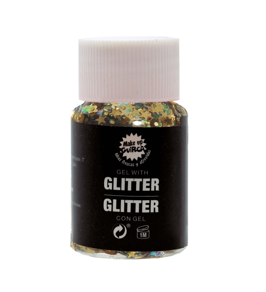 Zlatý třpytivý gel