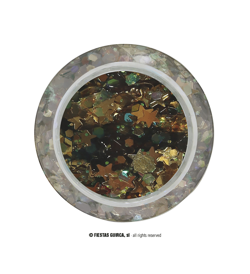 Zlatý třpytivý gel