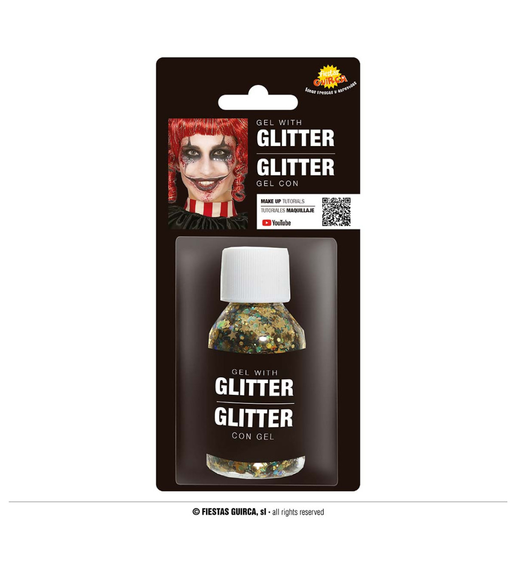 Zlatý třpytivý gel