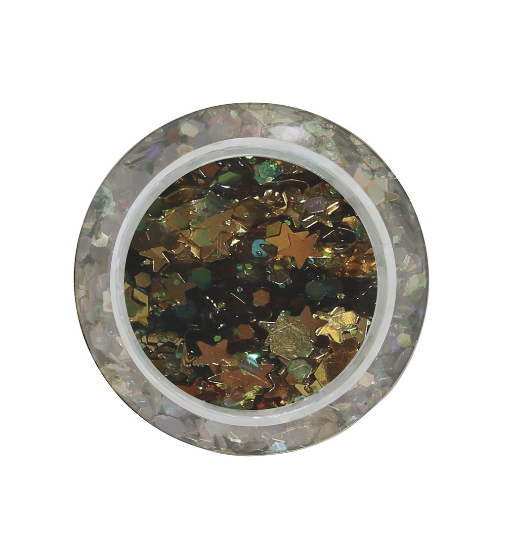 Zlatý třpytivý gel