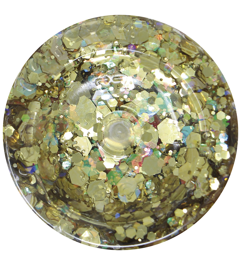 Zlatý třpytivý gel