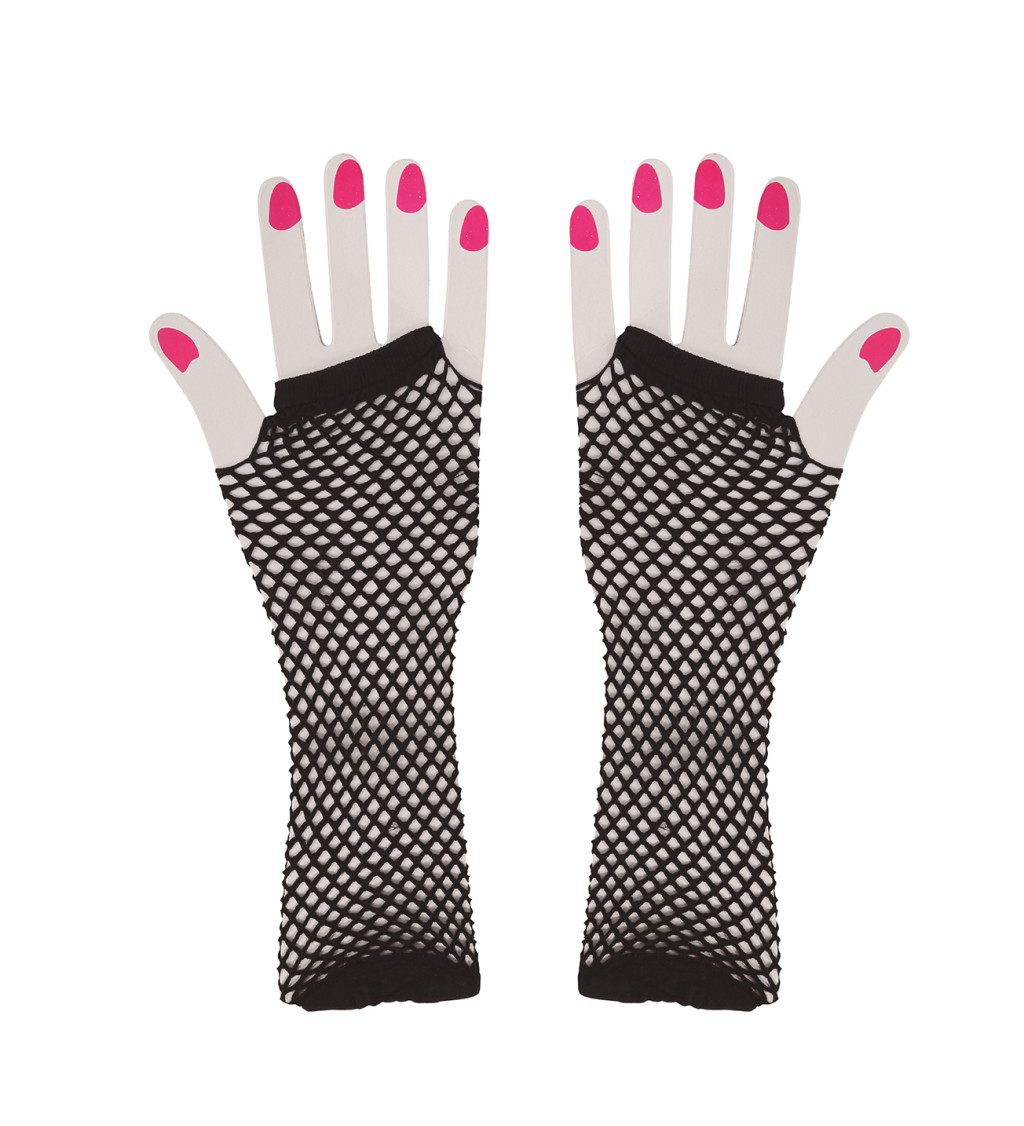 Černé síťové rukavice
