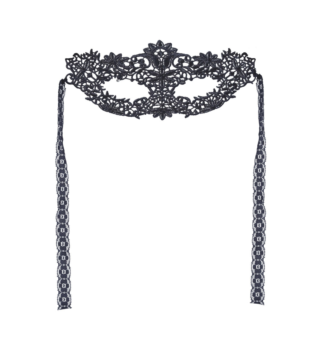 Černá krajková maska