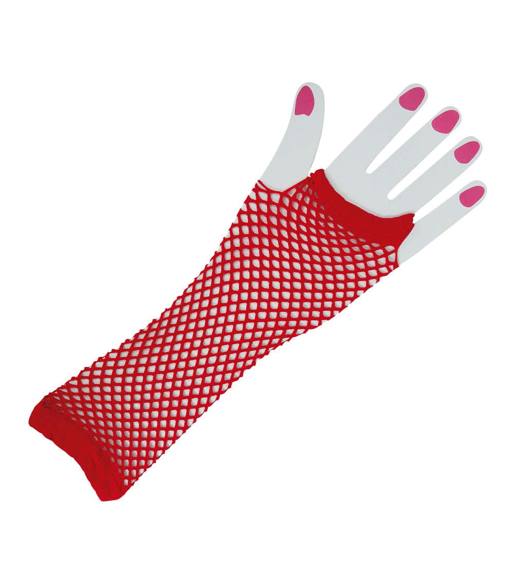 Červené síťované rukavice