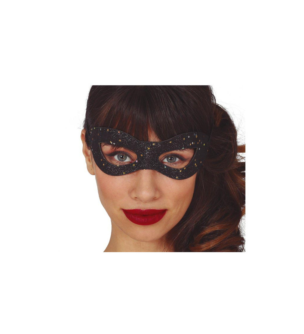 Třpytivý černá škraboška