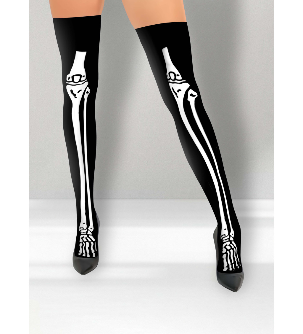 Punčochy s potiskem kostry