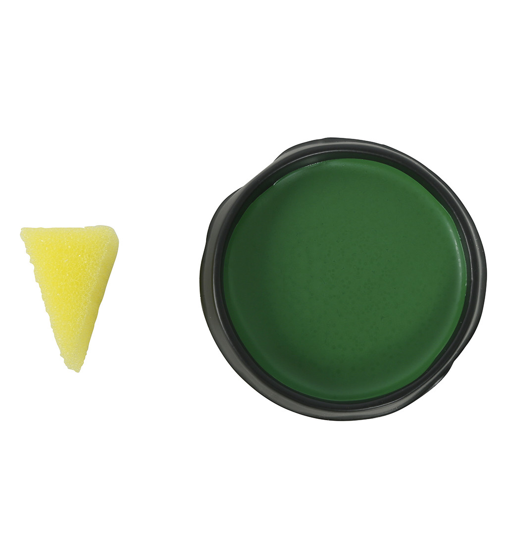 Tmavě zelený make-up s houbičkou 9 g