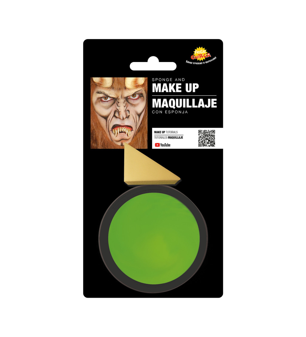 Světle zelený make-up s houbičkou 9 g