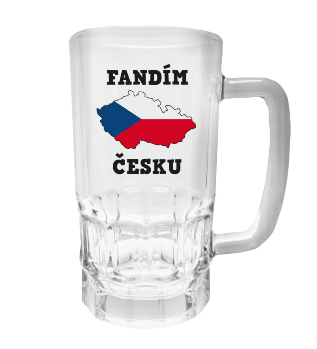Půllitr s potiskem - Fandím česku