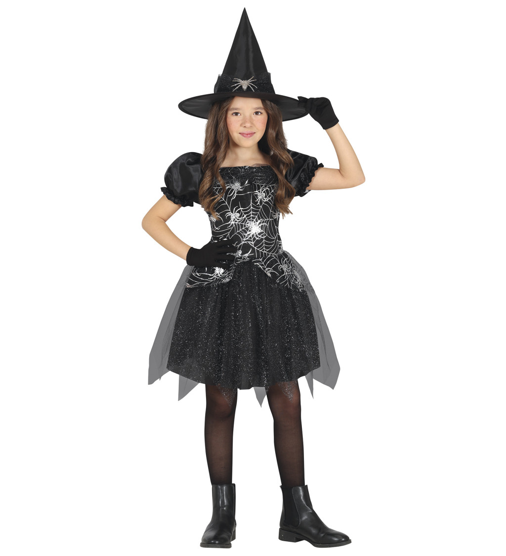 Dětský kostým stříbrná čarodějnice 3–4 roky