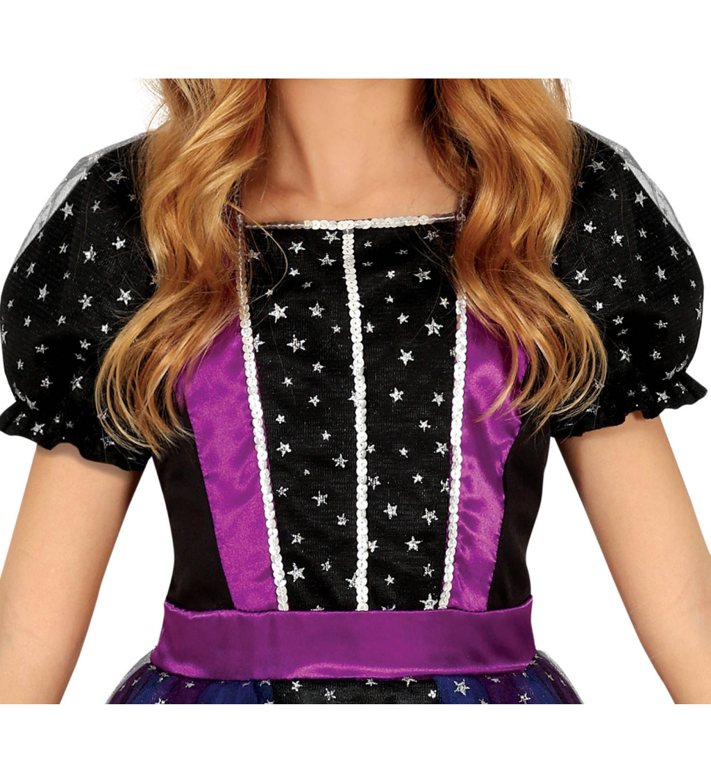 Dětský kostým čarodějnice s hvězdami 3–4 roky