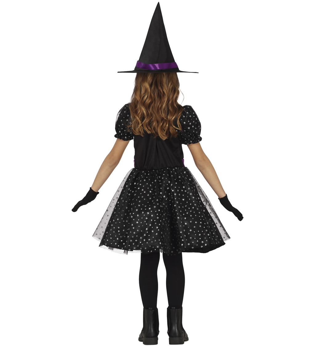 Dětský kostým čarodějnice s hvězdami 3–4 roky