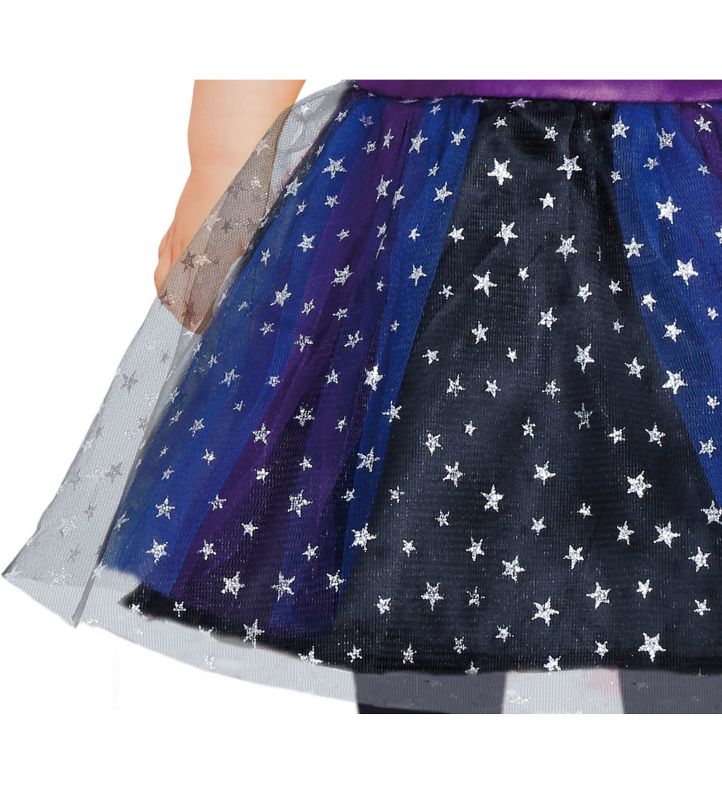 Dětský kostým čarodějnice s hvězdami 2–3 roky