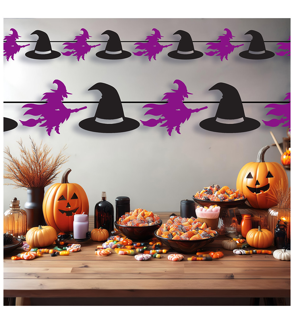 Girlanda čarodějnic 300 cm 20x18 cm