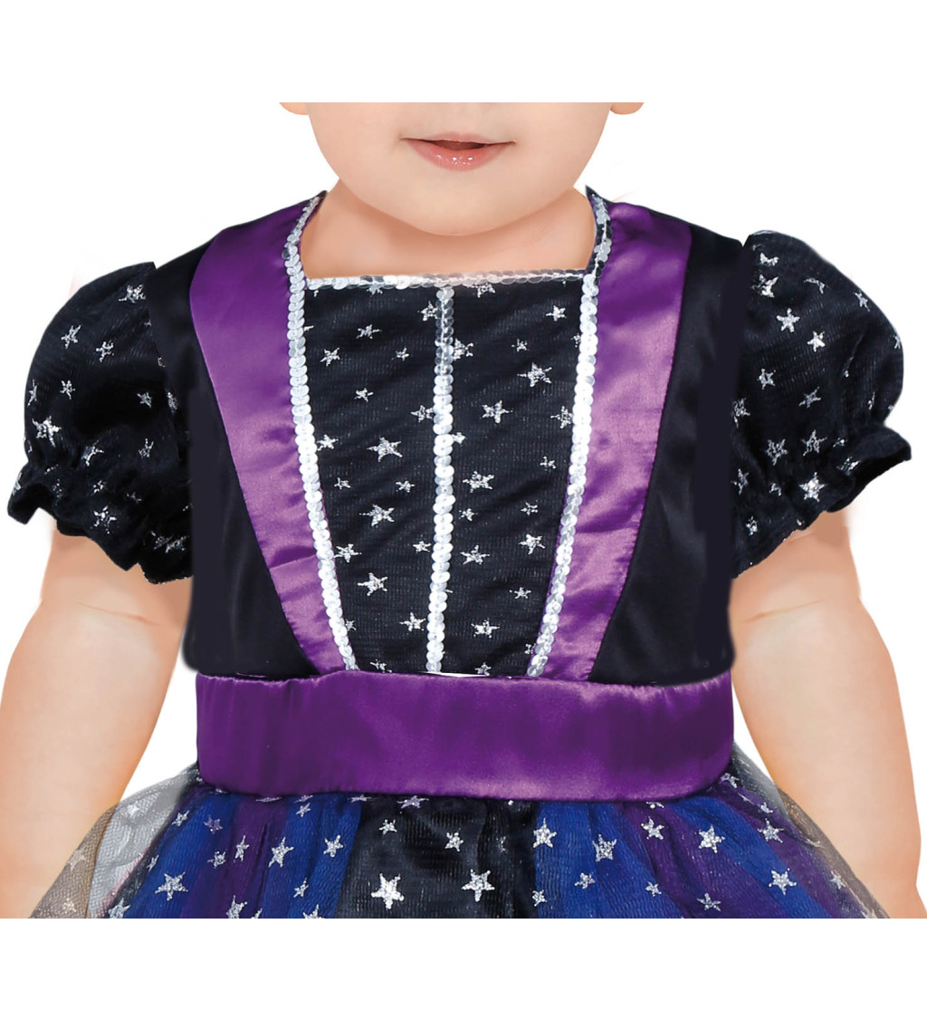 Dětský kostým čarodějnice s hvězdami 12–18 měsíců