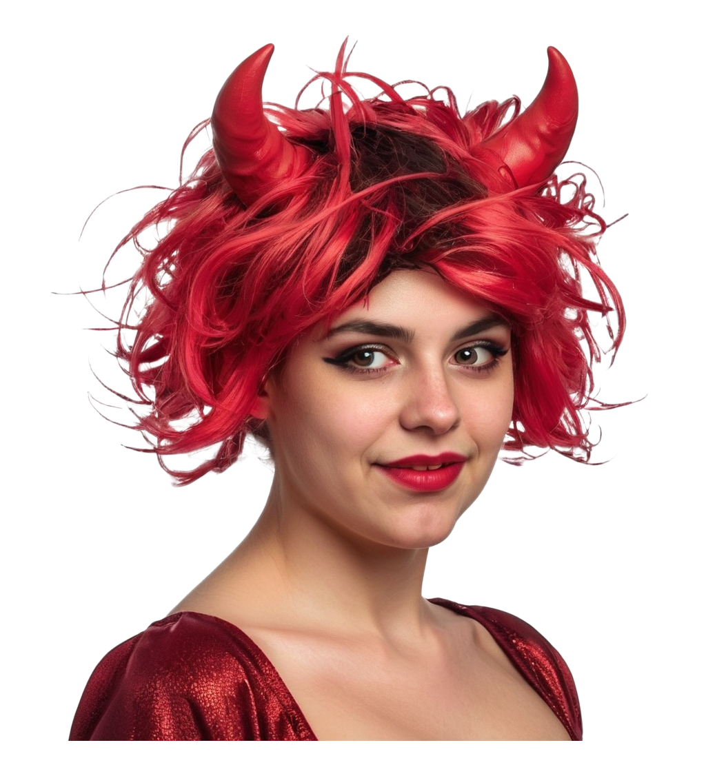 Paruka ďáblice s rohy