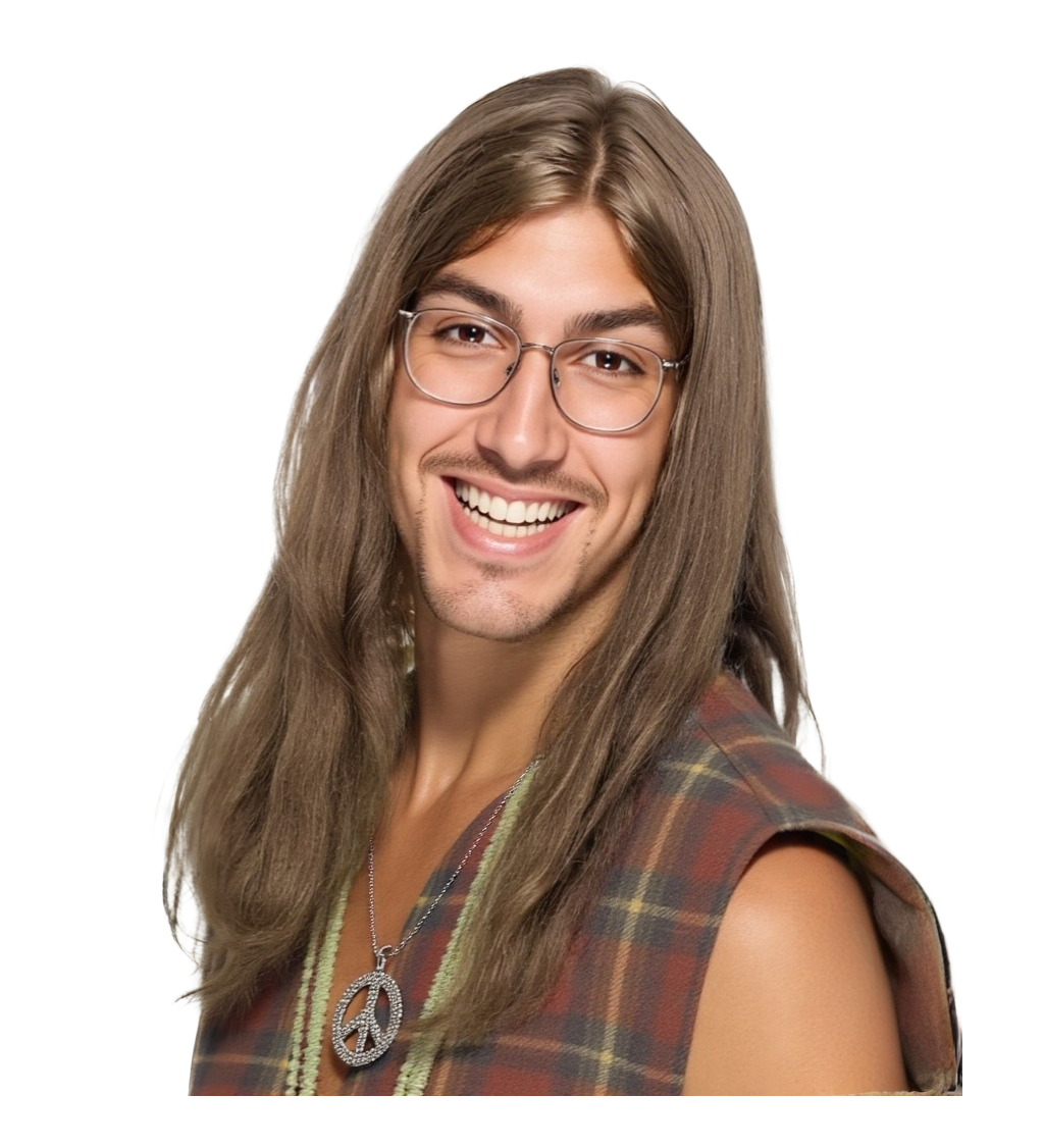 Paruka 80s hippie muž