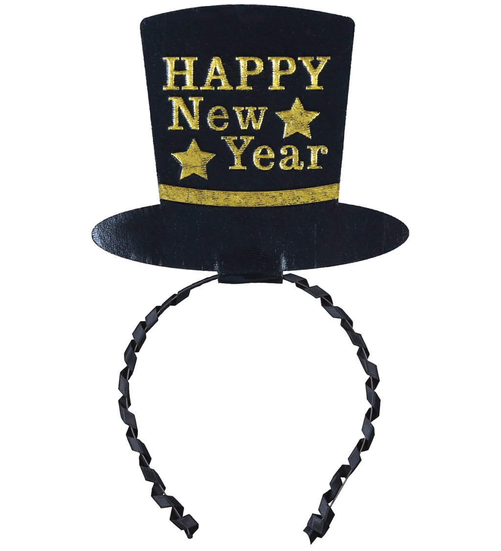 Zlatá čelenka Happy New Year