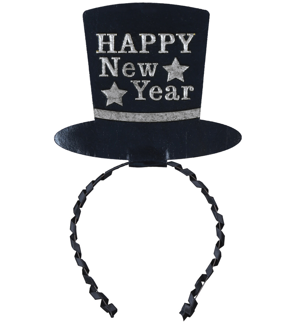 Stříbrná čelenka Happy New Year