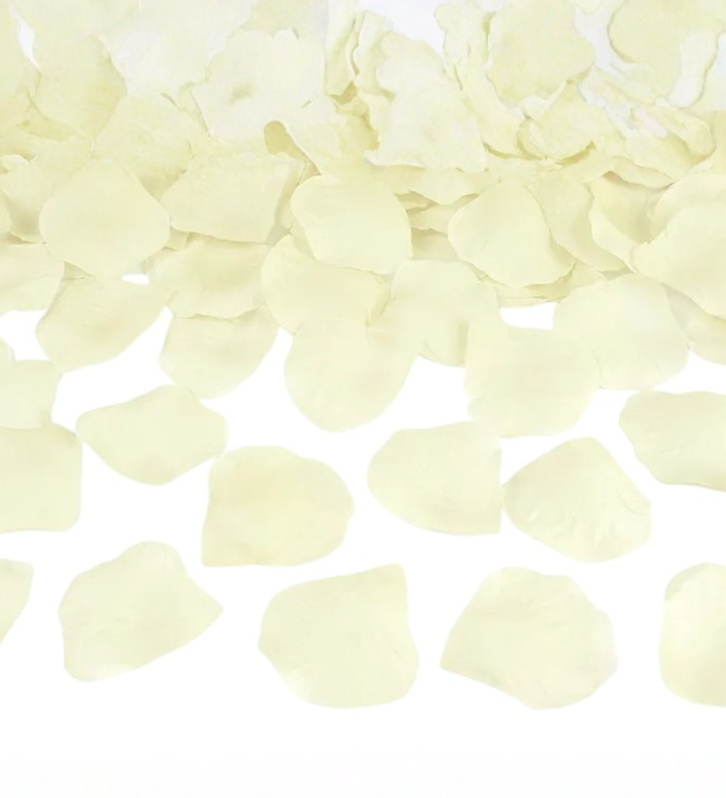 Krémové okvětní lístky růží