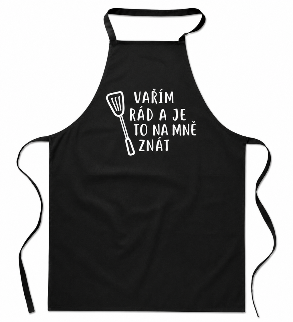 Zástěra černá Vařím rád a je to na mě znát