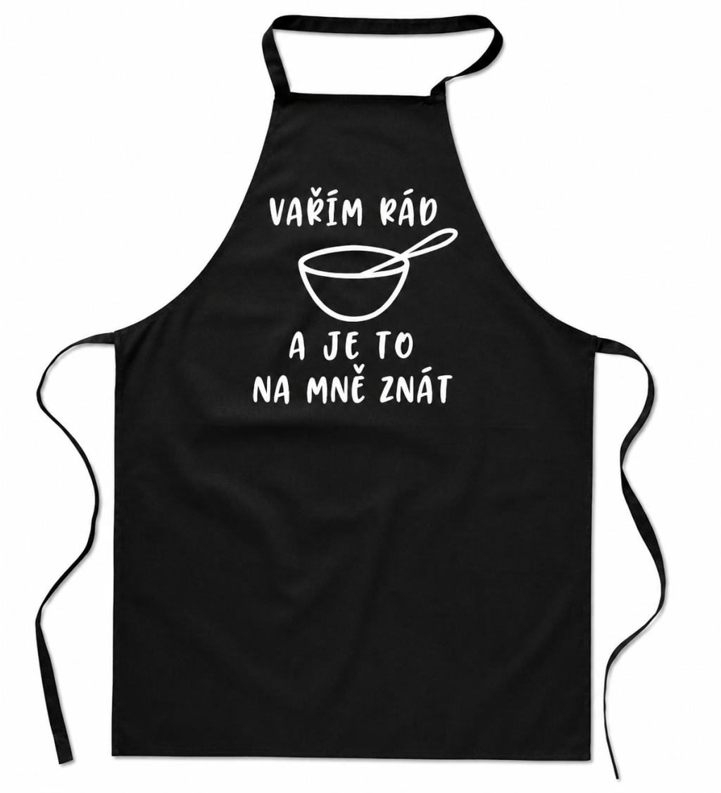 Zástěra černá Vařím rád a je to na mě znát