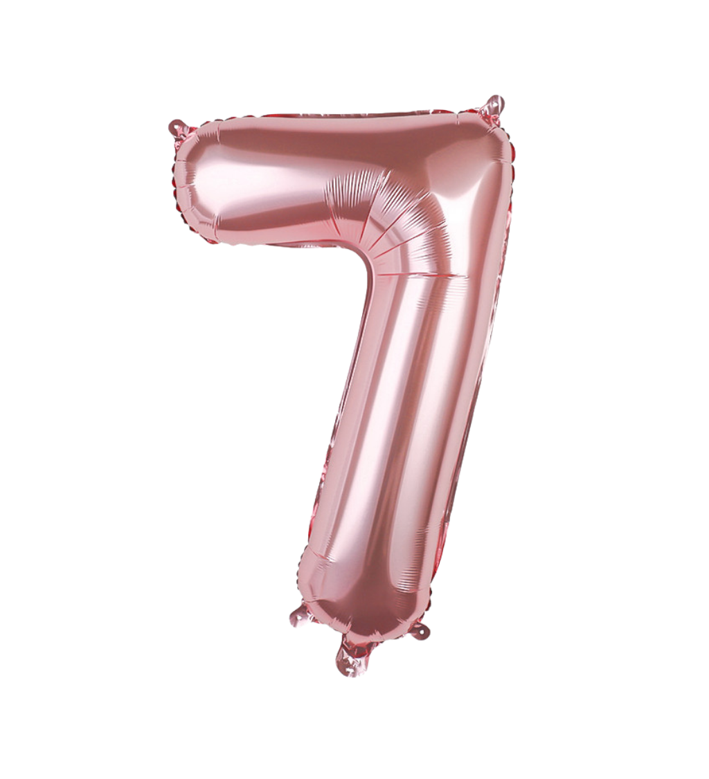 Fóliový balónek číslo 7 rosegold 89 cm